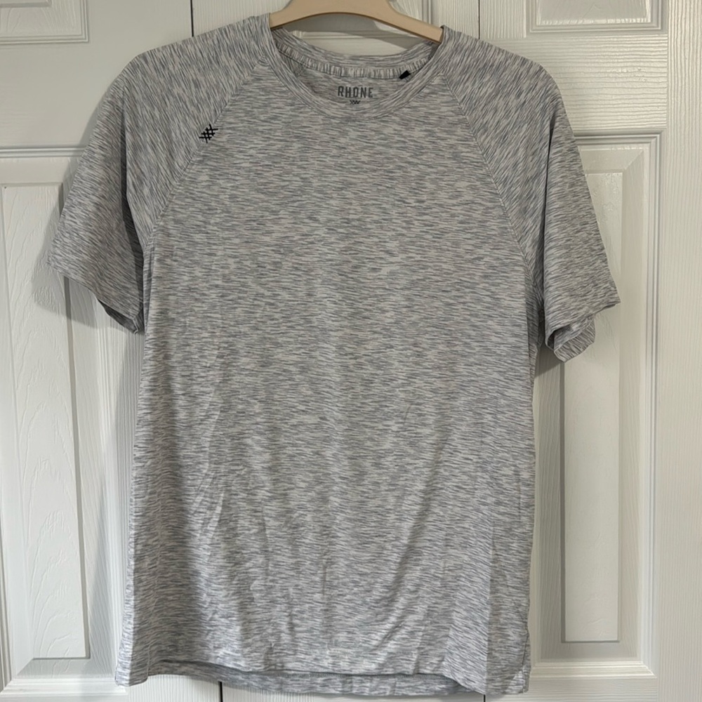 RHONE Light Heather Gray Performance Short Sleeve Tee